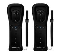 2 X Télécommande Wiimote manette compatible pour Nintendo Wii et Wii U Wii mini noire