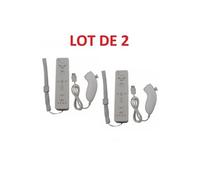 2 X Télécommande Wiimote + Nunchuck pour Nintendo Wii et Wii U - Blanc - Straße Game