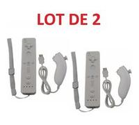 Generique Télécommande Wiimote + Nunchuck pour Nintendo Wii et Wii U Blanc 2x