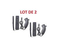2 X Télécommande Wiimote + Nunchuck pour Nintendo Wii et Wii U - Noir - Straße Game
