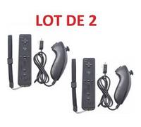 2 X Télécommande Wiimote + Nunchuck pour Nintendo Wii et Wii U - Noir - Straße Game ® noir G