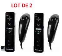 Straße Game 2 X Télécommande Wiimote plus (Motion plus inclus) et Nunchuck pour Nintendo Wii et Wii U - Noir