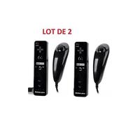 2 X Télécommande Wiimote plus (Motion plus inclus) et Nunchuck pour Nintendo Wii et Wii U - Noir - Straße Game