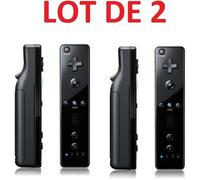 2 X Télécommande Wiimote pour Nintendo Wii et Wii U - Noir MARQUE QUMOX