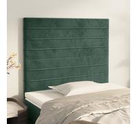 Hoofdborden 2 st 72x5x78/88 cm fluweel donkergroen346155