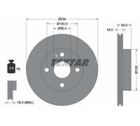 2 x TEXTAR 92061500 Disque de frein pour EUNOS,FORD ASIA & OCEANIA,FORD AUSTRALI