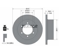 2 x TEXTAR 92093100 Disque de frein pour MITSUBISHI,MITSUBISHI (BJC)