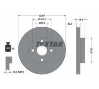 2 x TEXTAR 92096800 Disque de frein pour EUNOS,MAZDA