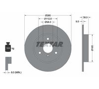 2 disques de frein avant Textar 280 mm pour Smart City Coupé