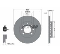 Textar Disque de frein 92106403 ventilé pour Audi, VW – Lot de 2