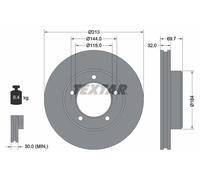 2 x TEXTAR 92108103 Disque de frein pour BAW,LEXUS,TOYOTA,TOYOTA (FAW)