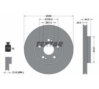 2 x TEXTAR 92113803 Disque de frein pour RENAULT