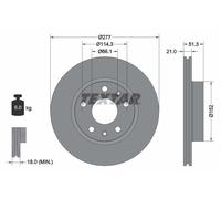 TEXTAR 92115703 Disque de frein