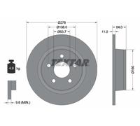 2 x TEXTAR 92124903 Disque de frein pour FORD