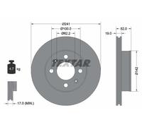 2x Disque de frein ventilé de l'intérieur 92128503 TEXTAR pour HYUNDAI ACCENT II