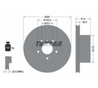2 x TEXTAR 92129700 Disque de frein pour LAND ROVER