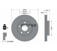 2 x TEXTAR 92139703 Disque de frein pour TOYOTA