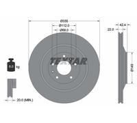 2 x TEXTAR 92177005 Disque de frein pour AUDI,BENTLEY,VW