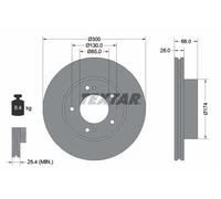 2 x TEXTAR 92203003 Disque de frein pour SSANGYONG