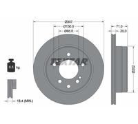 2 x TEXTAR 92203103 Disque de frein pour SSANGYONG