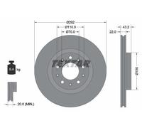 2 x TEXTAR 92221103 Disque de frein pour ALFA ROMEO