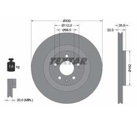 2 x TEXTAR 92238305 Disque de frein pour AUDI,AUDI (FAW),PORSCHE,VW,VW (SVW)