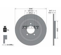 2 x TEXTAR 92239203 Disque de frein pour HYUNDAI