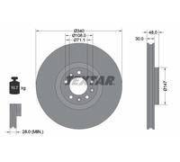2 x TEXTAR 92256003 Disque de frein pour CITROËN,CITROËN (DF-PSA),FENGSHEN,PEUGE