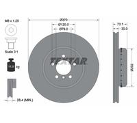 2 x TEXTAR 92265325 Disque de frein pour BMW