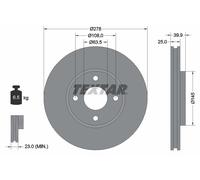 Textar Disque de frein 92279003 avant ventilé (intérieur) pour FORD (Changan, Australia) - 2x