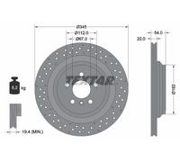 2 x TEXTAR 92283703 Disque de frein pour BRABUS,MERCEDES-BENZ