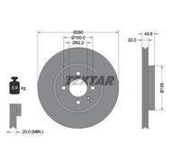 2 x TEXTAR 92288303 Disque de frein pour HYUNDAI,KIA
