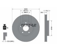 2 x TEXTAR 92353003 Disque de frein pour HONDA