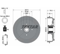 2 x TEXTAR 94037900 Tambour de frein pour CITROËN,DS,PEUGEOT,PEUGEOT (DF-PSA)