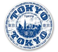 2 x Tokyo Japon vinyle autocollant de voyage bagages Tag Étiquette cadeau Carte Drapeau # 5776-10cm x 10cm