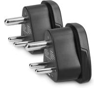 2 x Travel Adapter-Type D-Compact Adapter-Compatible with India Sri Lanka Nepal Plug-Black Design