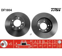 2 x TRW DF1804 Disque de frein pour DAIMLER,JAGUAR