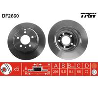 2 x TRW DF2660 Disque de frein pour VOLVO