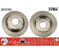 2 x TRW DF2783 Disque de frein pour ALPINA,BMW