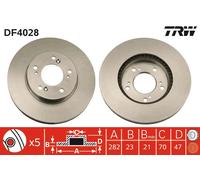 2 x TRW DF4028 Disque de frein pour ACURA,HONDA