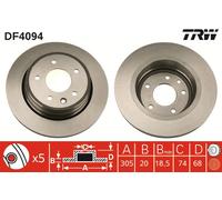 2 x TRW DF4094 Disque de frein pour DAIMLER,JAGUAR