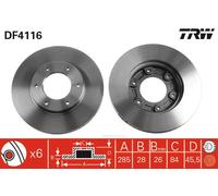2 x TRW DF4116 Disque de frein pour JINBEI,TOYOTA