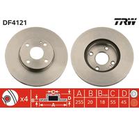 2 x TRW DF4121 Disque de frein pour MAZDA