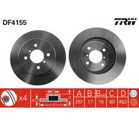 TRW Disque de frein ventilé DF4155 pour SUZUKI IGNIS I 2x