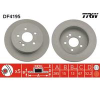 2 x TRW DF4195 Disque de frein pour MERCEDES-BENZ