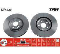 TRW – Disque de frein DF4230 – avant, ventilé – 1 pièce