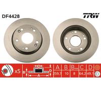 2 x TRW DF4428 Disque de frein pour HONDA