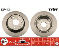 2 x TRW DF4431 Disque de frein pour HONDA,HONDA (GAC)