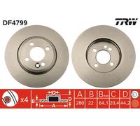 TRW Disque de frein DF4799 avant ventilé 1 pièce