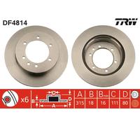 2 x TRW DF4814 Disque de frein pour NISSAN